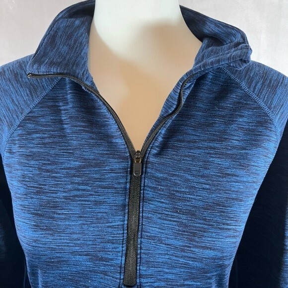 GapFit heathered blue half zip pullover workout top size medium - Picture 2 of 10